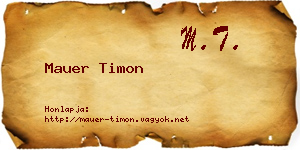 Mauer Timon névjegykártya
